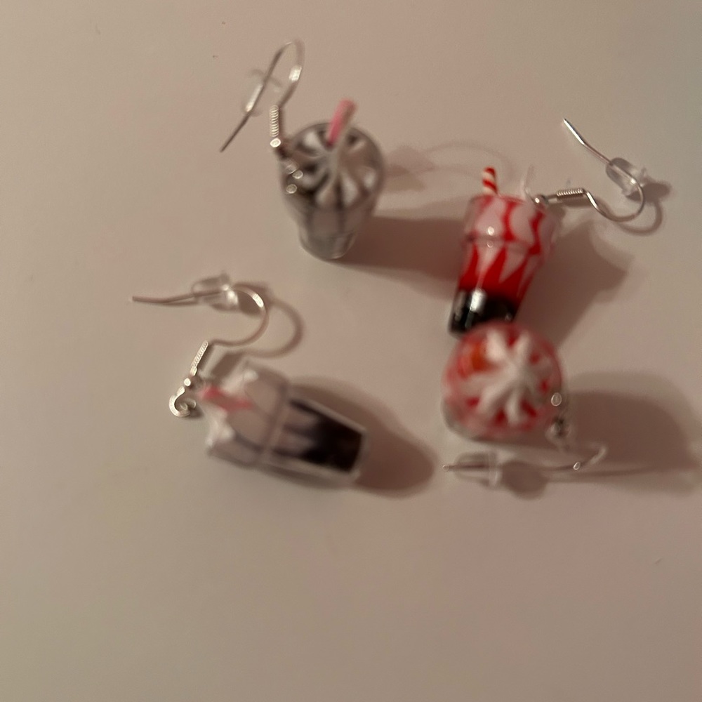 Sterling silver milkshake earrings